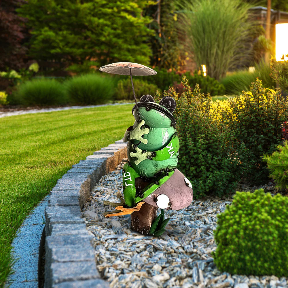 Cross-Legged Frog on a Mushroom